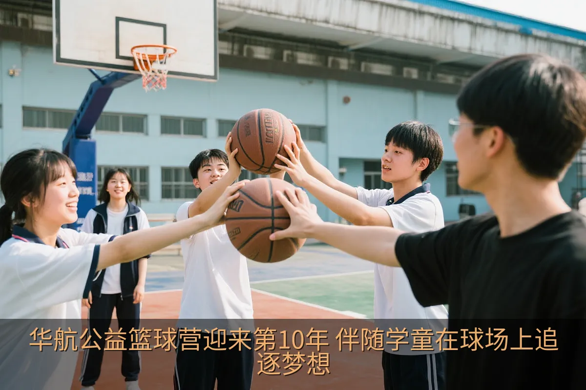学生在篮球场上参加团队竞赛，展现合作与运动活力